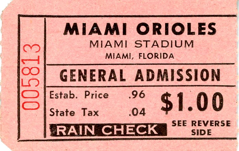 Miami Stadium general admission ticket