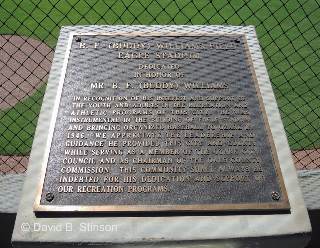 Eagle Stadium plaque of dedication
