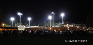 A view of the stadium at night