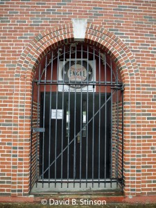 The gated entrance along the third base of Engel Stadium