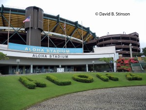 The exterior of the Aloha Stadium