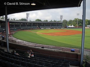 A view of Bosse Field taken from first base grandstand