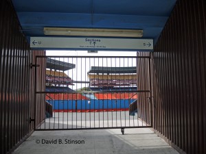 The entrance gate from second level concourse of the Aloha Stadium