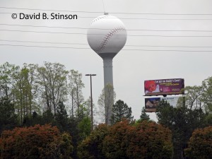 A view of the Knights Stadium statue