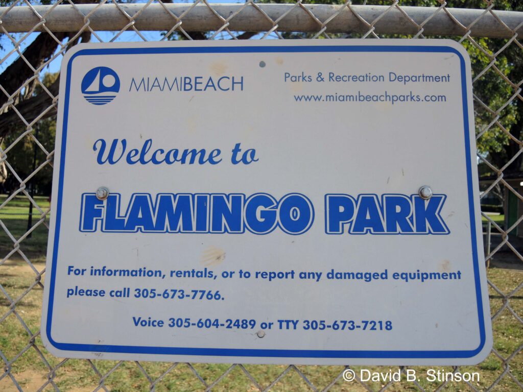 Flamingo Park signage