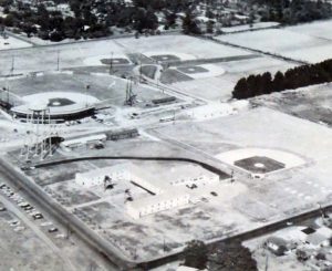 An aerial view of the ballparks and training grounds