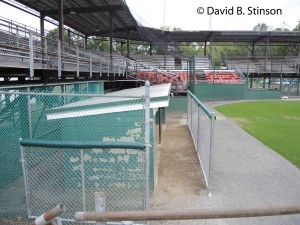The first base dugout of the Beehive Field