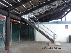 The stairs to the Beehive Field grandstand