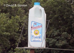 A giant milk bottle