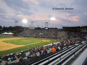 A New Britain Stadium game at night