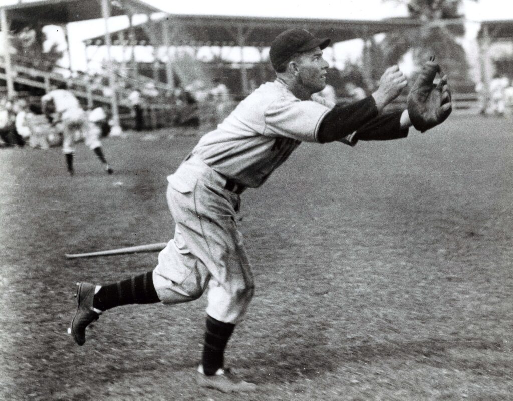 A player during a match in the field