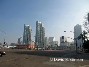 Towers and buildings from across the distance