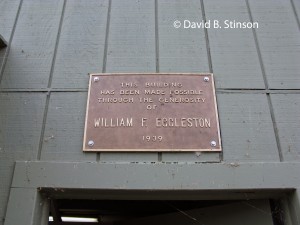 A plaque honoring William F. Eggleston