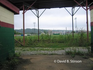 A view of through grandstand toward center field