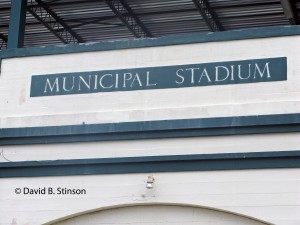 A Municipal Stadium sign