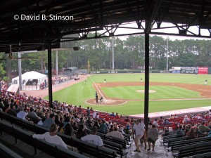 View from the grandstand at the Grayson Stadium