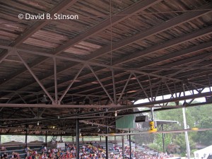 Wood and steel grandstand ceiling
