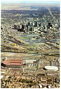 An aerial view of the Bears Stadium