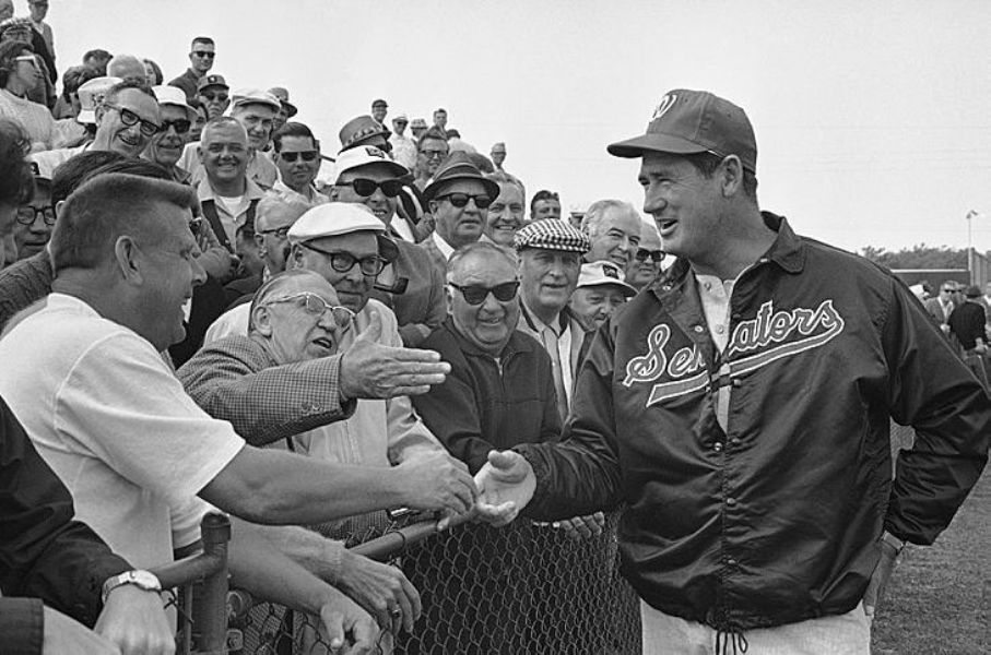 An image of Ted Williams talking to viewers