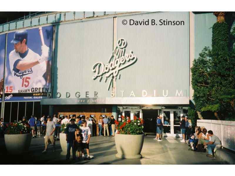 The entrance to the Dodger Stadium
