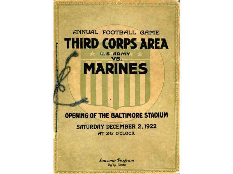 A souvenir program for the first game played at Baltimore Stadium