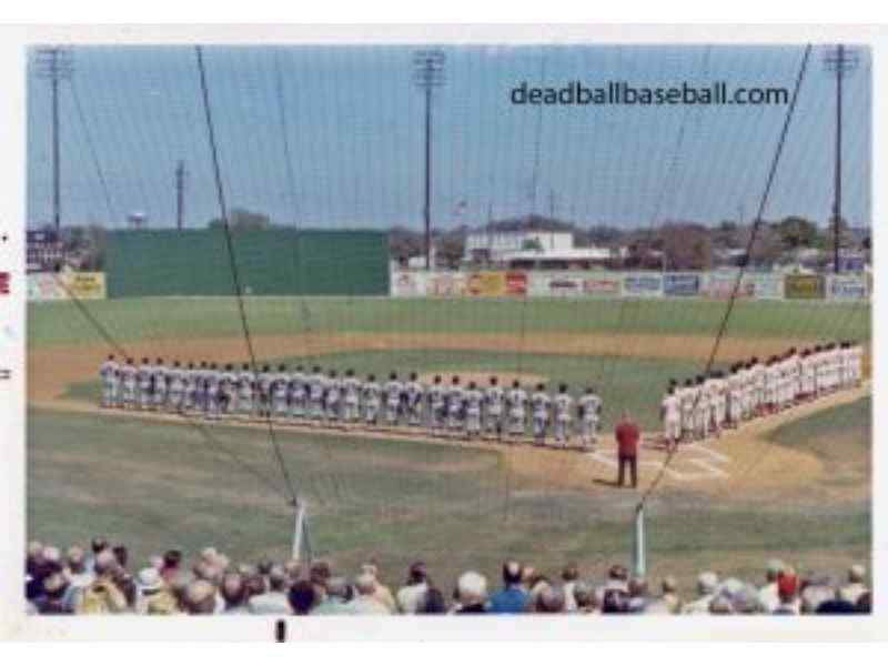 Players starting to line up before the match in the Jack Russel Stadium