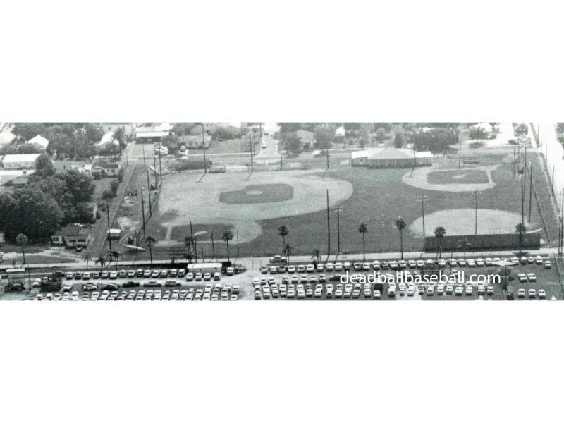 A black and white aerial view of the Clearwater Athletic Field