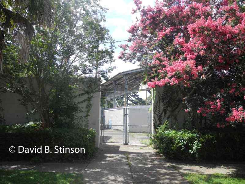 Front gates with plants and flowers of College Park