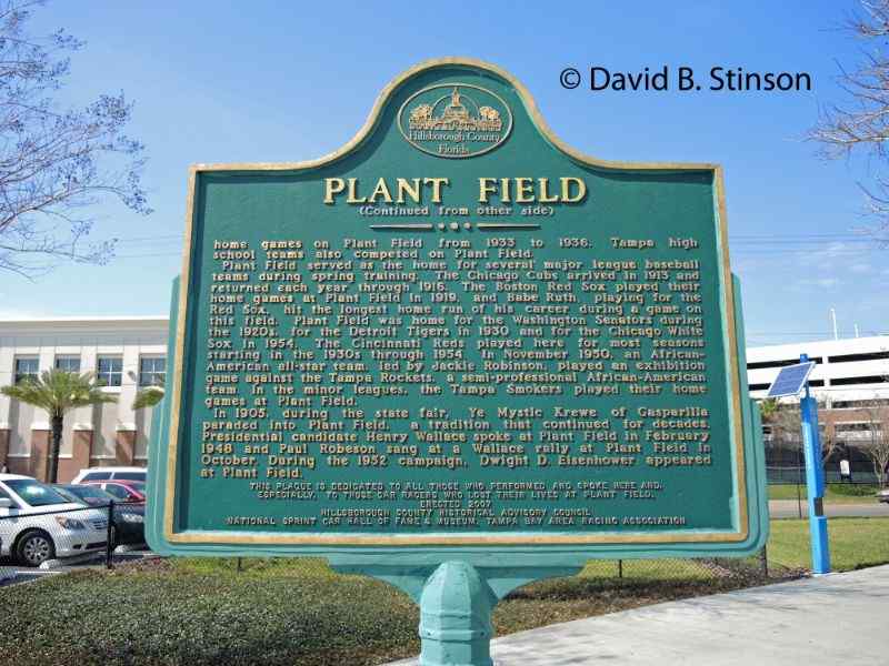 Another Hillsborough County historical marker honoring Plant Field