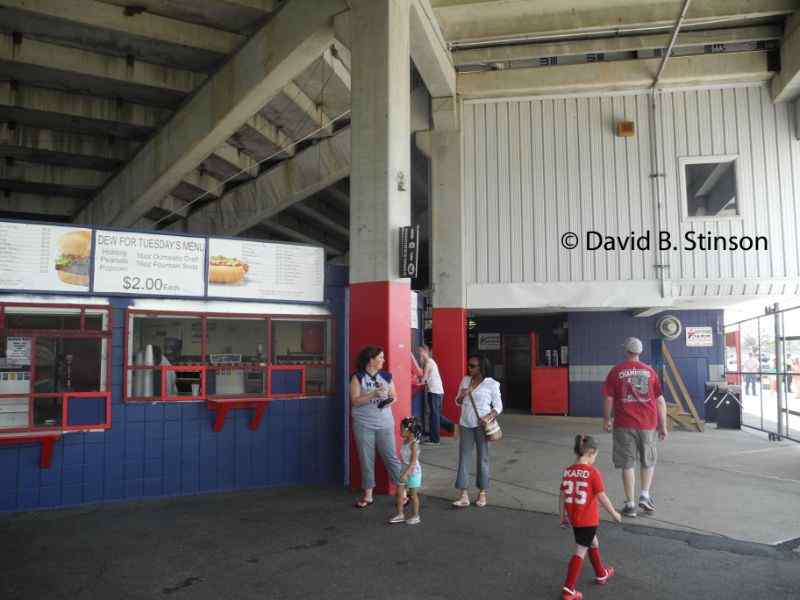 The Joe W. Davis Stadium concourse behind third base