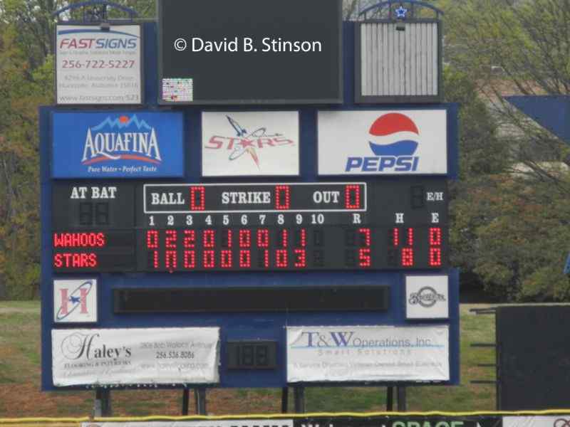 Joe W. Davis Stadium scoreboard