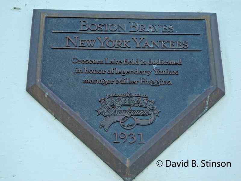 A plaque honoring former Yankees manager Miller Huggins
