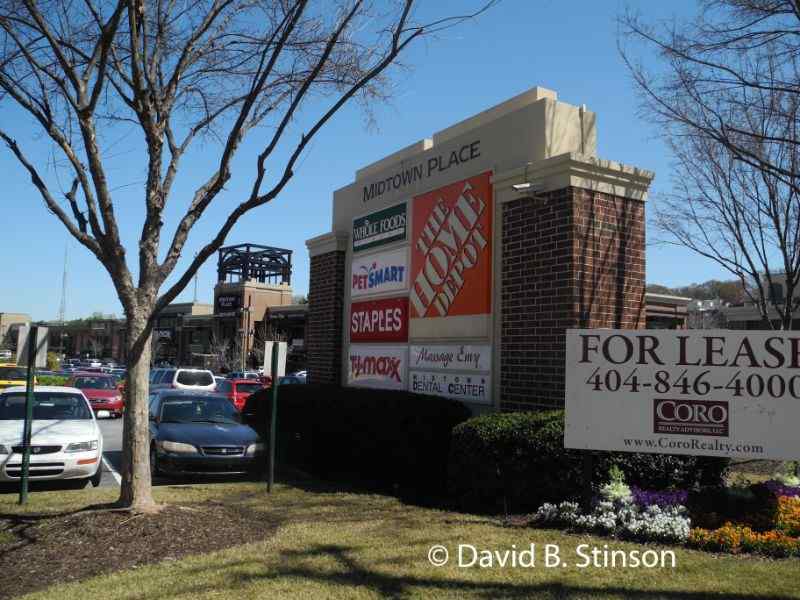 Shopping Center sign for Midtown Place