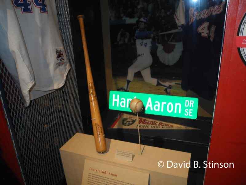 Hank Aaron's Home Run Ball No. 715 display