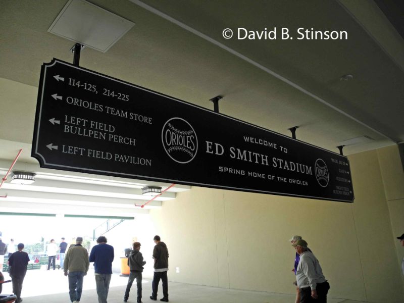 Front concourse sign at the Ed Smith Stadium