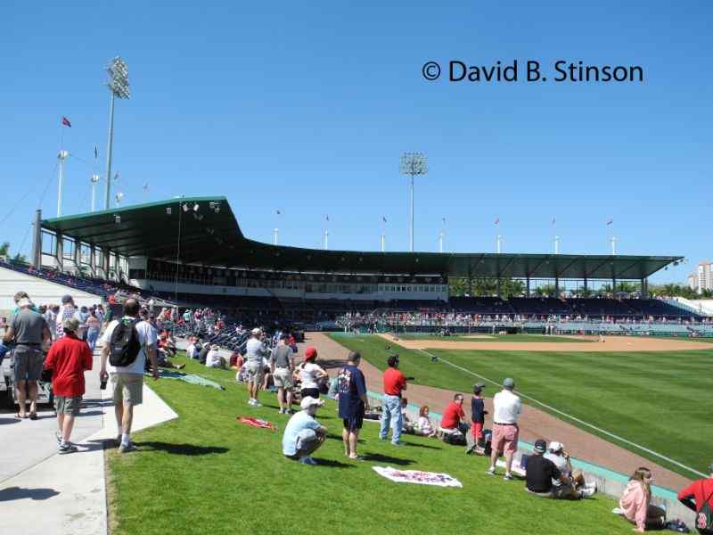 The right field berm at City of Palms Park