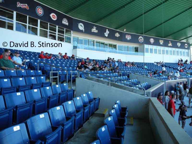 Blue chairs for the press box and suites