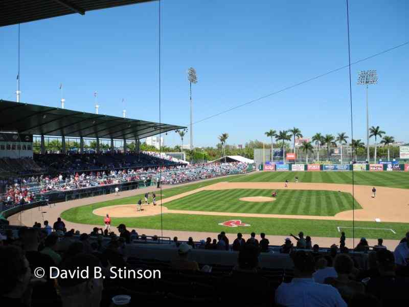 A view of the field from the first base grandstand