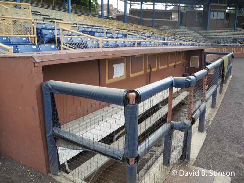 The Durham Athletic Park home team dugout