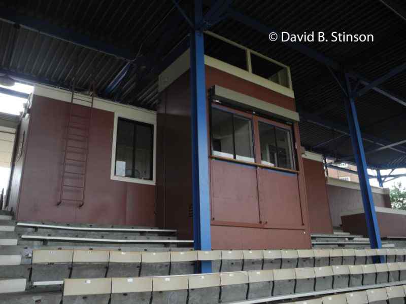 The Durham Athletic Park radio announcer's booth