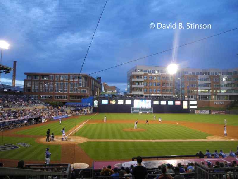 Durham Bulls Athletic Park game at night