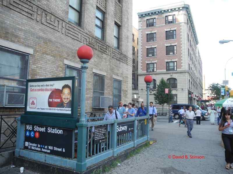 The subway stop at 168th and Broadway