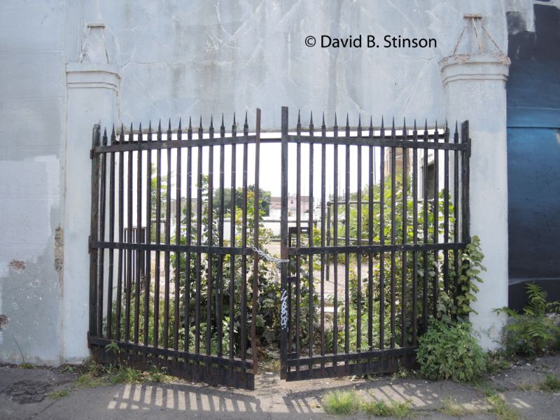 A chained up gate of the Hinchliffe Stadium