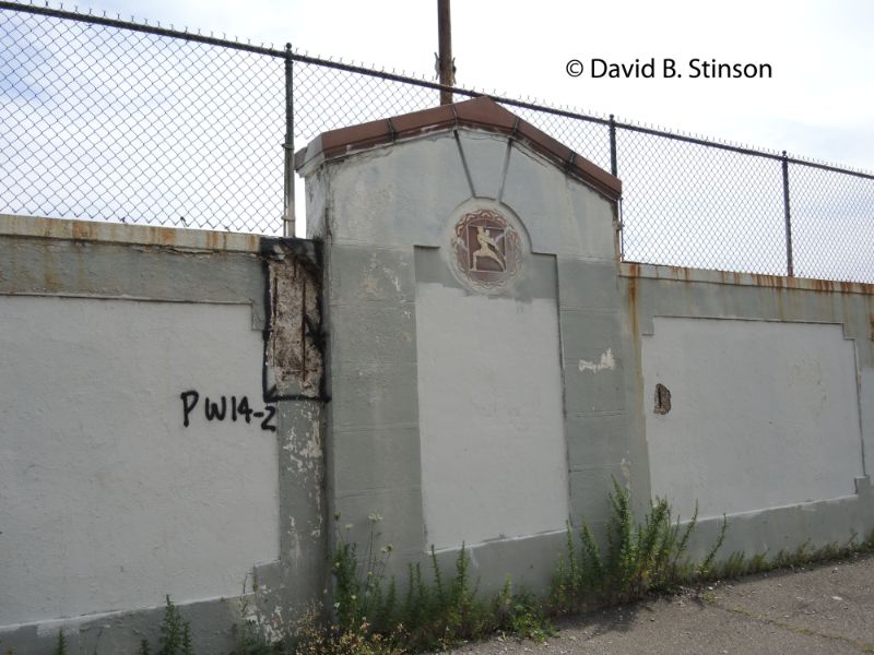 Stained walls of the Hinchliffe Stadium