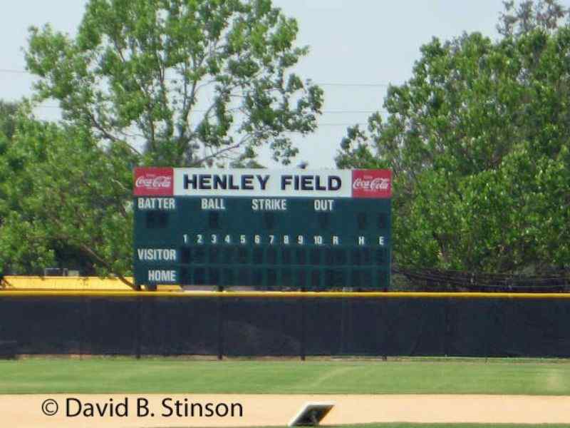 The Henley Field scoreboard