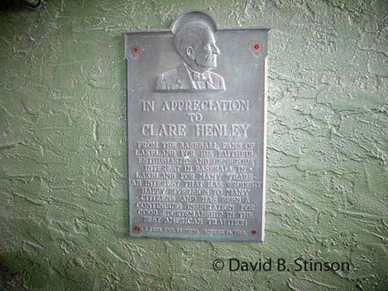 A dedication plaque to Clare Henley