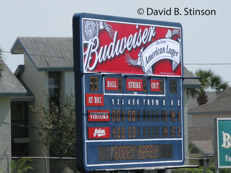 The Chain of Lakes Park scoreboard