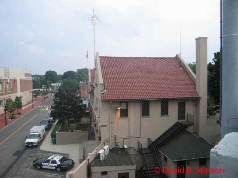 A view of the administrative offices from the top of the right field bleachers