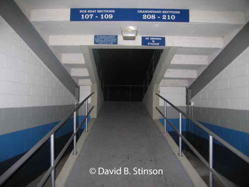 The entrance from concourse to sections 107-109