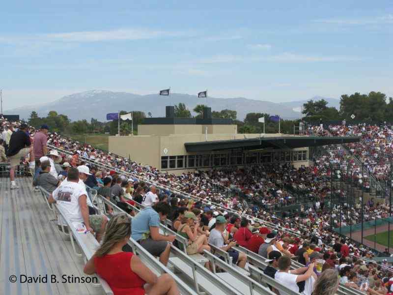 A fully packed stadium at Hi Corbett Field